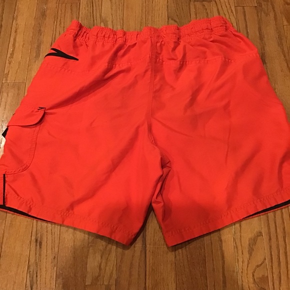 Speedo Swim Trunks Red Bathing Suit - Side Logo - Mens Size XL - Picture 5 of 6